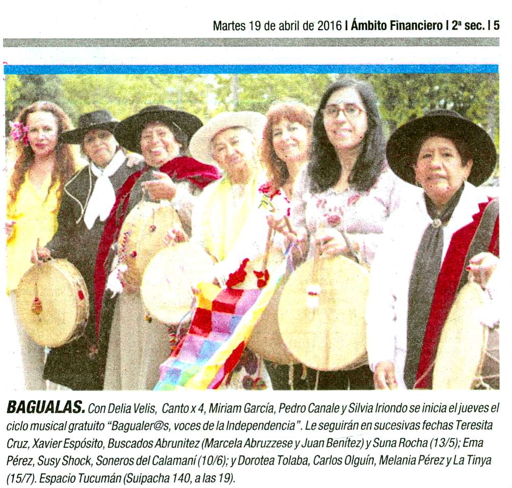 Las BAGUALER@S vienen cantando! <a href="/Ambitocom/">Ámbito Financiero</a> @pintosygamboa <a href="/EspacioTucuman/">Espacio Tucumán</a> Juev 21, 19 hs, gratis