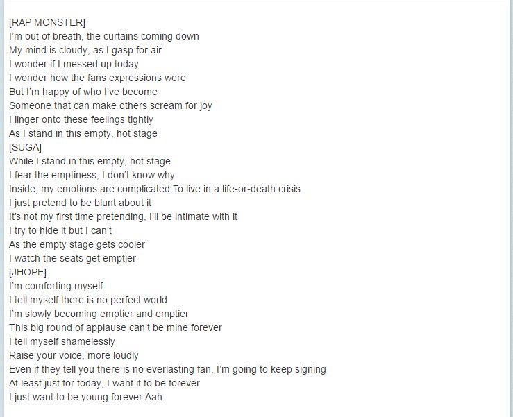 Daily Namjoon Eng Trans Bts Young Forever Lyrics Daily Namjoon Eng Trans Bts Young Forever Lyrics