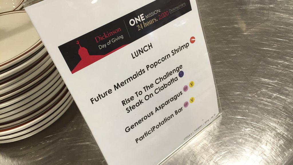 DsonDining's tweet photo. We're in the Day of Giving spirit today! Lunch menu themed for the special day. #dsongives #dsondining https://t.co/aRMI7iBVtT