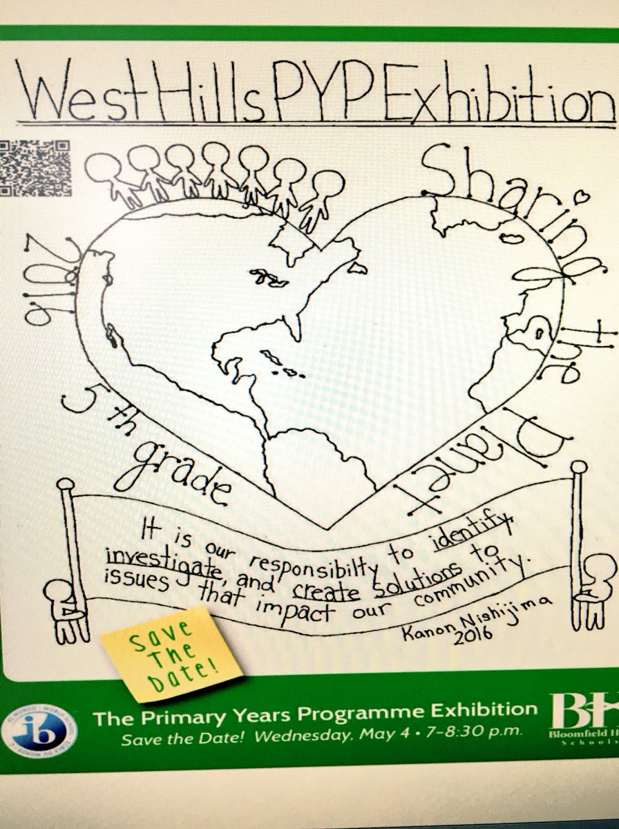 PYP Exhibition <a href="/WestHillsMS/">West Hills Warriors</a> just around the corner! <a href="/RobDurecka/">Rob Durecka</a> <a href="/bhschools/">Bloomfield Hills Schools</a> <a href="/AndyGignac/">Andy Gignac</a> <a href="/MaryHillberry/">Mary Hillberry</a> @mwmedvinsky