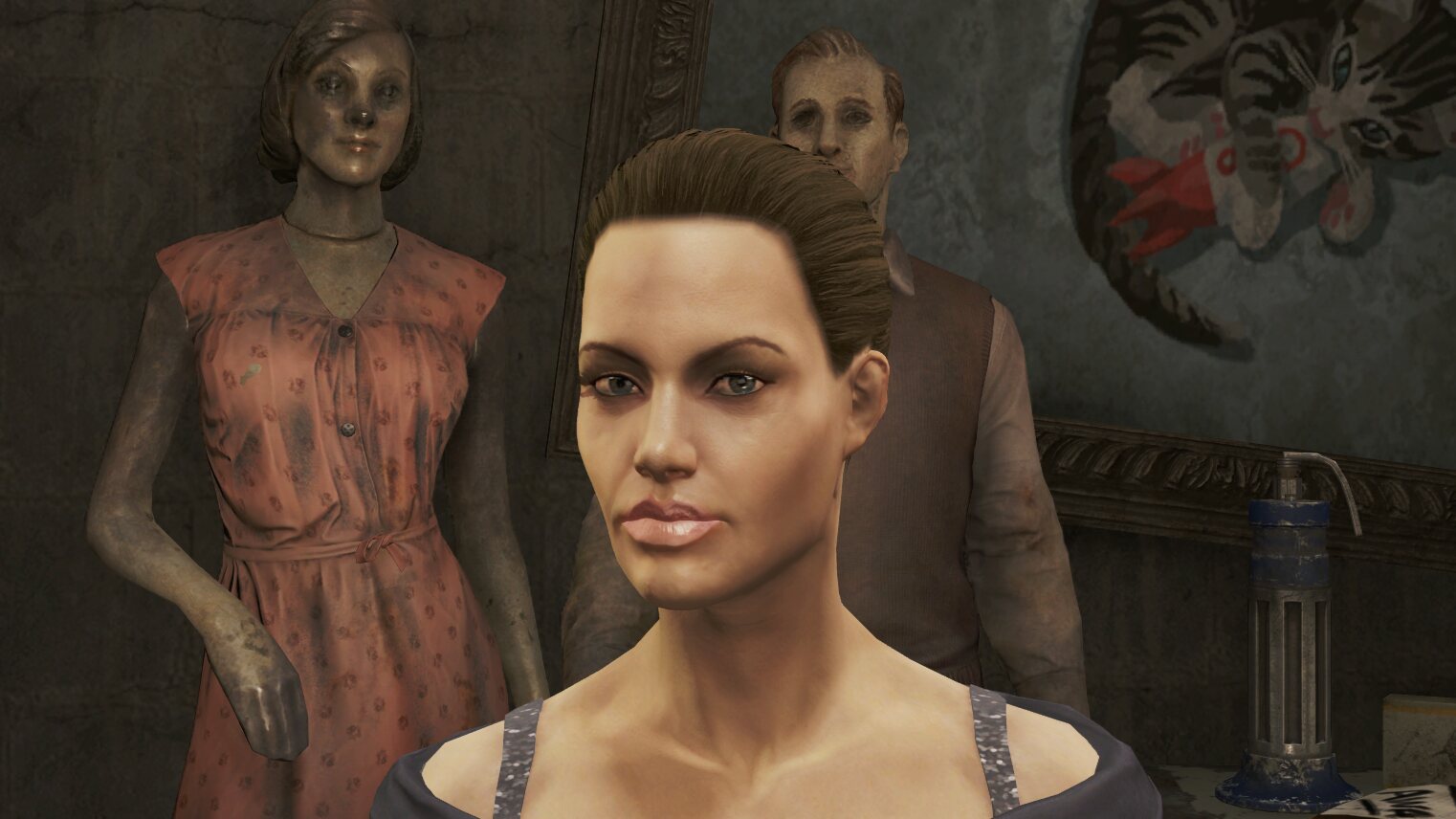 CharmlessRogue on X: Close up of my latest character creation. Angelina  Jolie in @Fallout 4. #Fallout4  / X