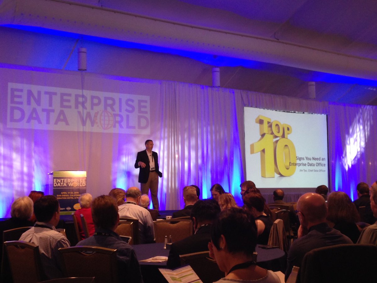<a href="/Jim_Tyo/">Jim Tyo</a> #edw16 #keynote Top 10 signs you need an Enterprise #Data office.
#VicianaData