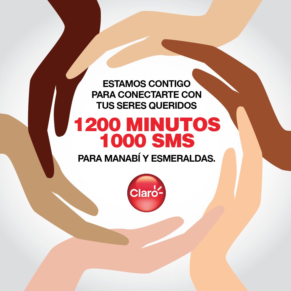 ClaroEcua's tweet photo. Nuestros usuarios prepago de Esmeraldas y Manabí podrán comunicarse con sus seres queridos. Somos #UnPaísUnido https://t.co/x3Ctj7Gshl