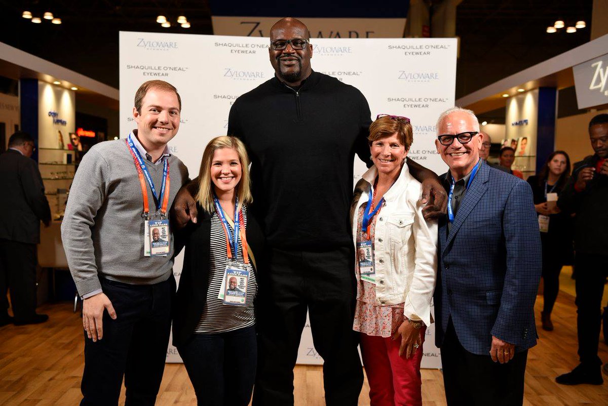 Midland_Optical's tweet photo. Just hanging out with @SHAQ last week at @VisionExpo East checking out his new frame line with @ZylowareEyewear! https://t.co/l1HHUiklV4