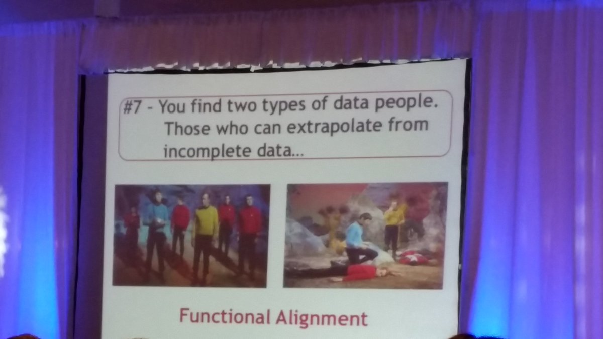 Two types of data people from <a href="/Jim_Tyo/">Jim Tyo</a> with red shirts (we know what happens to them on #StarTrek) #EDW16