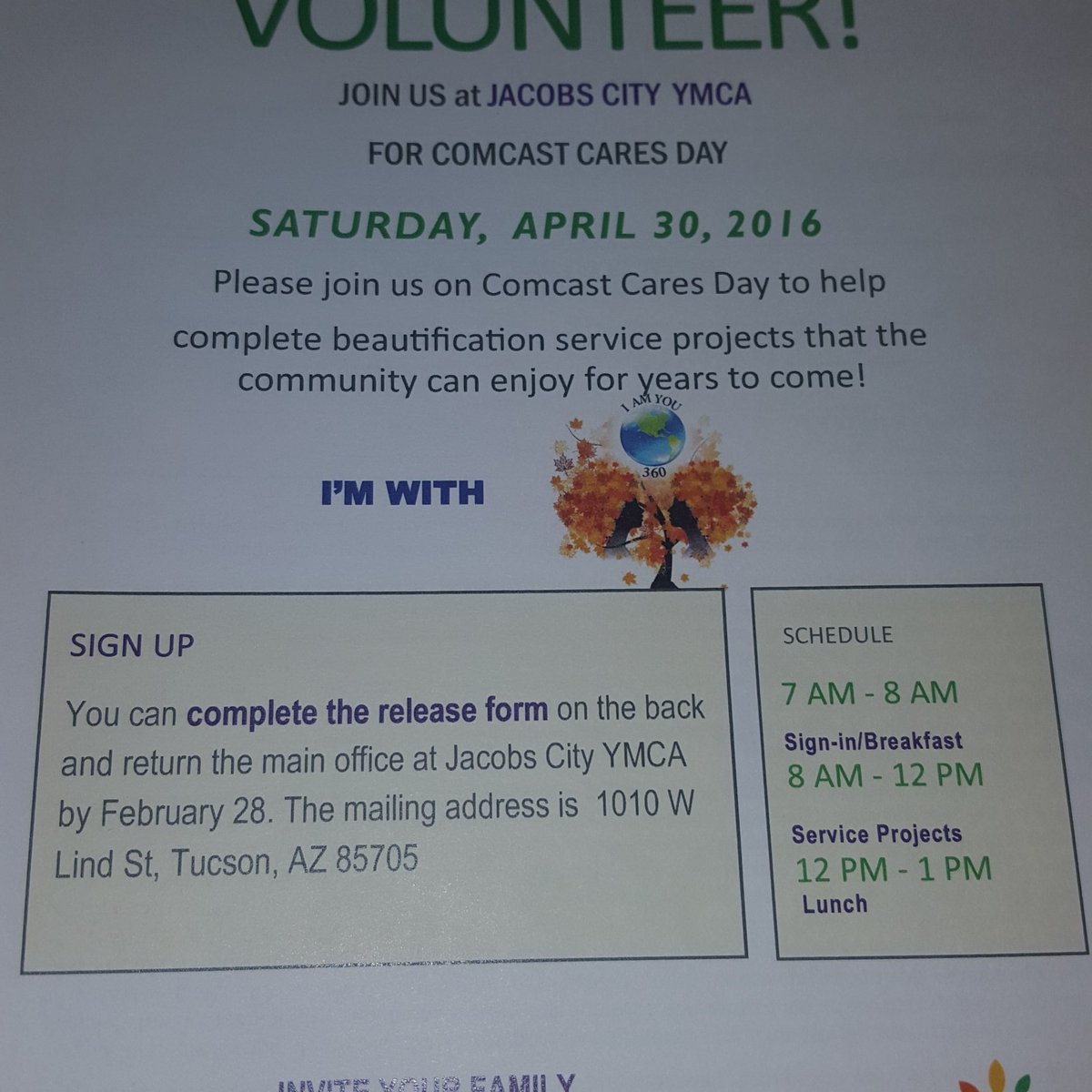 iamyou360's tweet photo. #Volunteer #Comcasttucson #Seeyouthere Comcast Care Days https://t.co/zIAhIcnodT