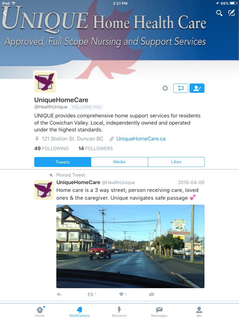 Thanks for following me Unique Home Health Care <a href="/HealthUnique/">UniqueHomeCare</a> #Cowichan #DuncanBC #homecare