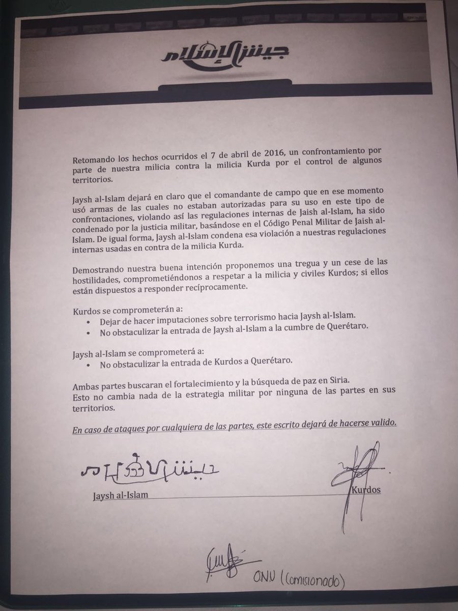 KurdosM_CPSQ's tweet photo. Yaysh al Islam reconoció la autoría del bombardeo en Sheikh Maqsoud y que había desplegado armas prohibidas. https://t.co/mG2r8YL04x
