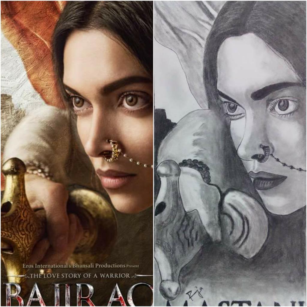 imrajarc's tweet photo. #Sketch of @deepikapadukone  as #mastani by @imrajarc 
#Compare https://t.co/ZlRt8uJwmZ