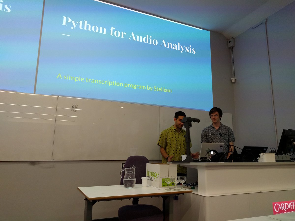 drvinceknight's tweet image. At @PyDiff listening to William and Stelios from @cardiffPHYSX talk about their @cfhack project :) #pydiff 👍💪🐍 🎶