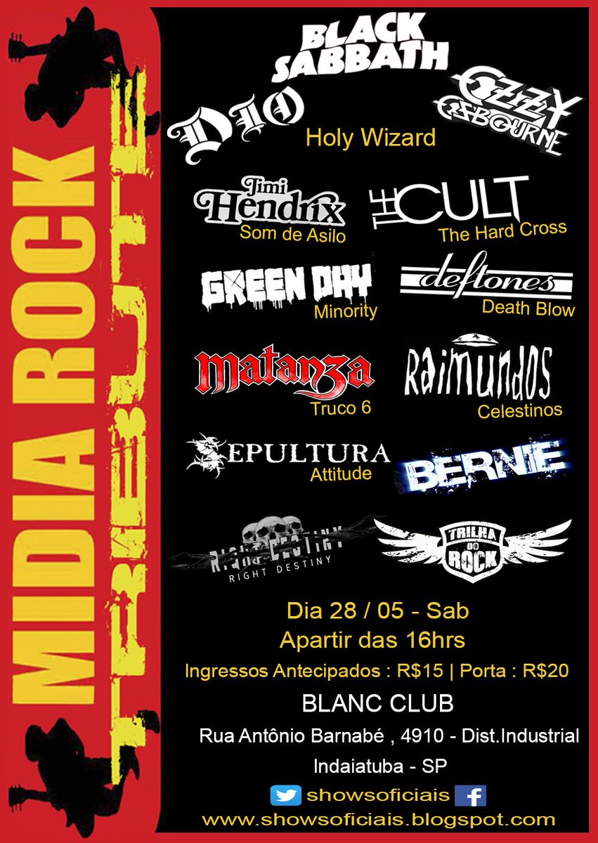 showsoficiais's tweet image. Midia Rock Fest - Blanc Club - Indaiatuba/SP - Dia 28/05(Sábado). Mais informações showsoficiais.blogspot.com