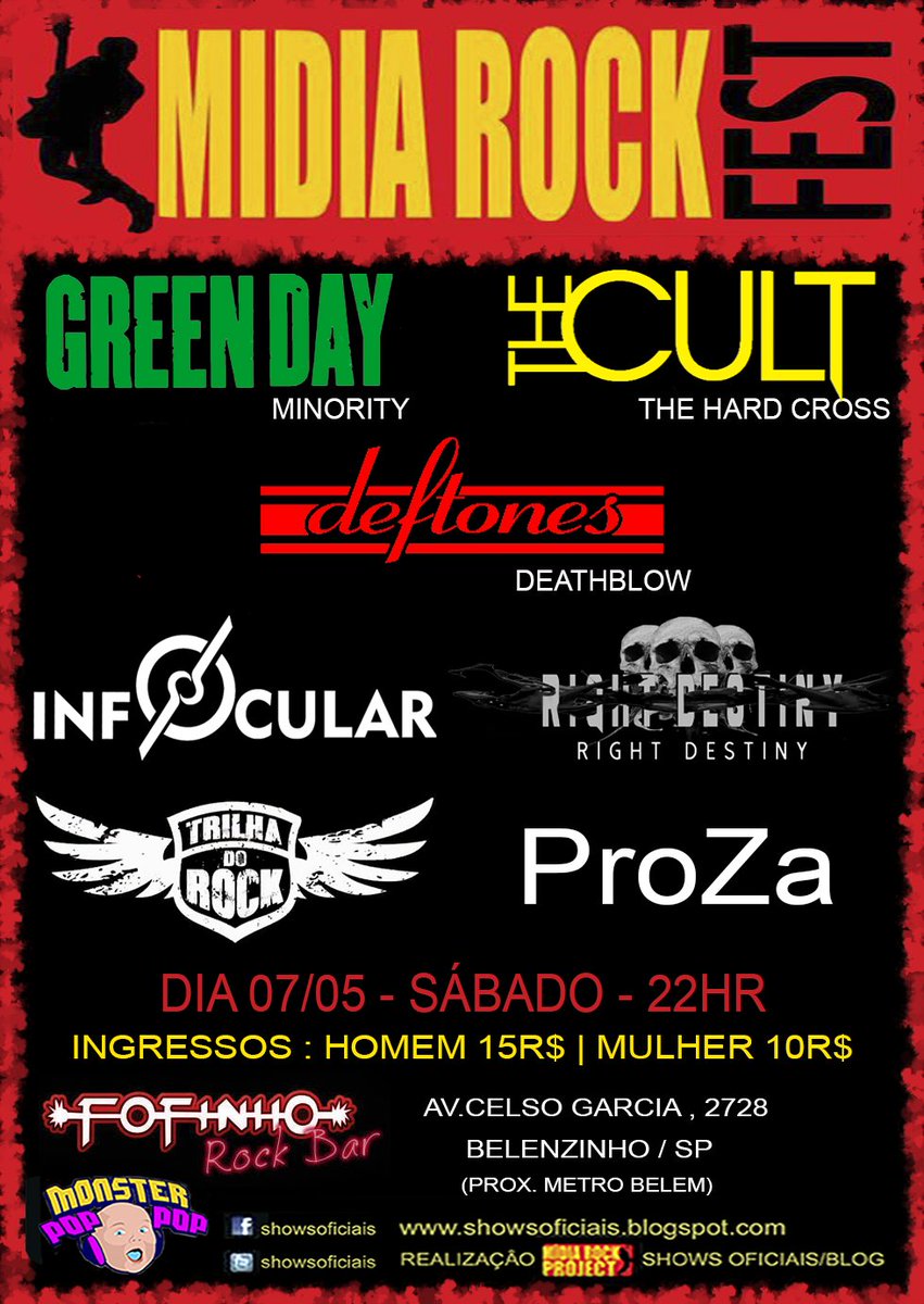 showsoficiais's tweet image. Midia Rock Fest - Fofinho - Sp/Sp - Dia 07/05 a partir das 22h00. Info: showsoficiais.blogspot.com