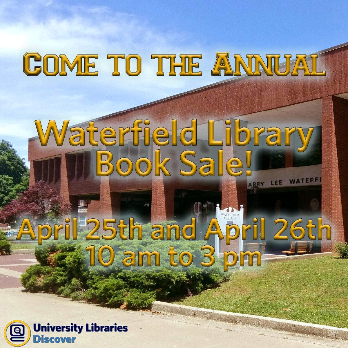 MurrayStateLibs's tweet photo. Did you know the annual #WaterfieldLibrary #BookSale @murraystateuniv is 4/25 and 4/26? #GoodDeals #SupportLibraries https://t.co/cdxWoc343a