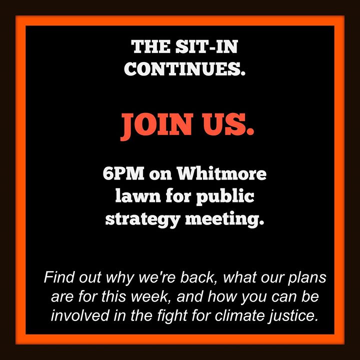 It continues...#LeadWithUs #DivestTheRest #ClimateAction #FloodTheCampus #KeepItInTheGround #Divest #FossilFree