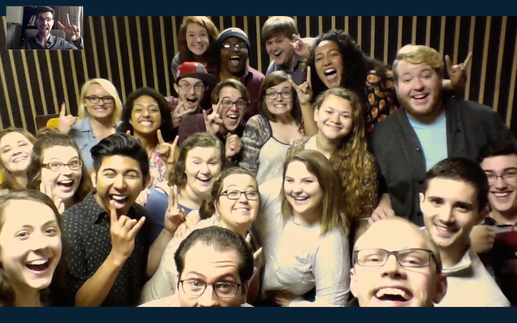 JakeRunestad's tweet photo. Loving these singers from #ButlerCommunityCollege! Great work on #NyonNyon today! #videoclinic https://t.co/AQXQ7kutJR