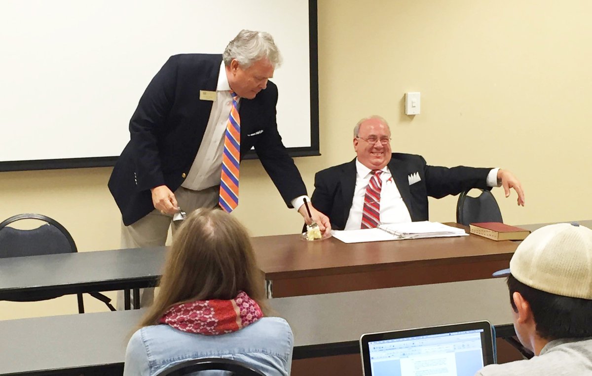 LC_University's tweet photo. RUMOR CONTROL: @MarvinDJones' class IS a piece of cake. B-day cake delivered by @rickbrewer. https://t.co/vu2FPDpYjw