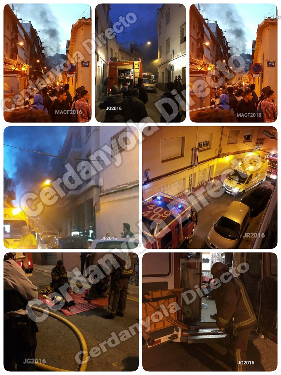 Incendio en un parking de la Calle Angel Guimera,un vehículo totalmente calcinado !!! #mataro  #bomberscat