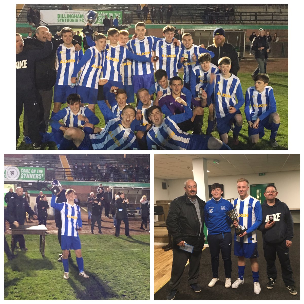 FC_Hartlepool's tweet photo. Congratulations to our u17s, @DurhamFA county cup winners beating Darlington youth 2.1 🔵⚪️🏆🏆🏆⚽️ https://t.co/vnavr5W8Rz