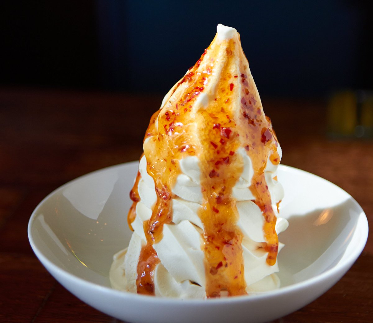 Zerozerosf's tweet image. Homemade Calabrian Chile Caramel! New topping here @ChefBruceHill 's Zero Zero Pizzeria #zerozerosf #softserve