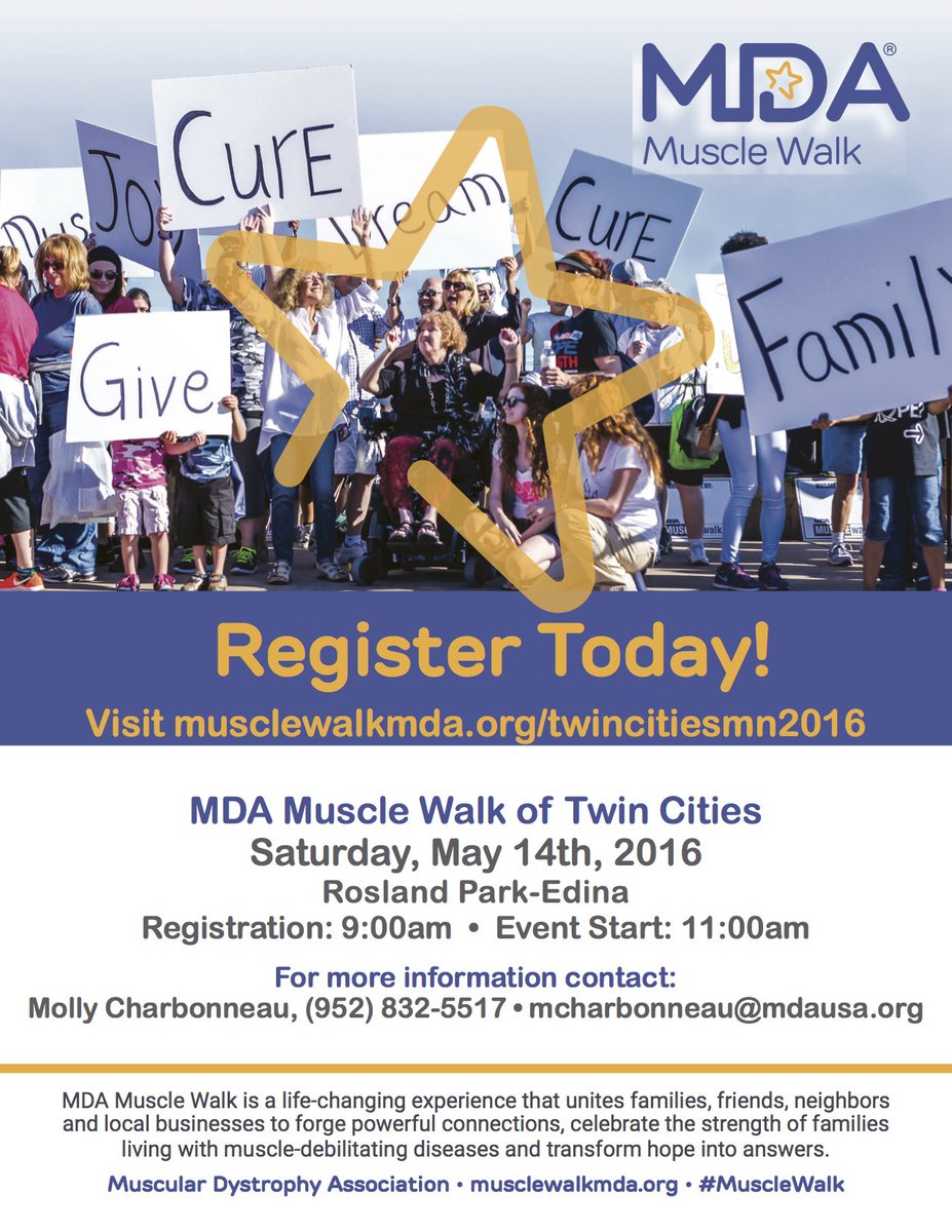 MagicArmsUS's tweet photo. Don't forget to register for the the Twin Cities #MDA #MuscleWalk on Saturday, May 14! https://t.co/Qn7BwBCGH2 https://t.co/yMkkHC1Wbr