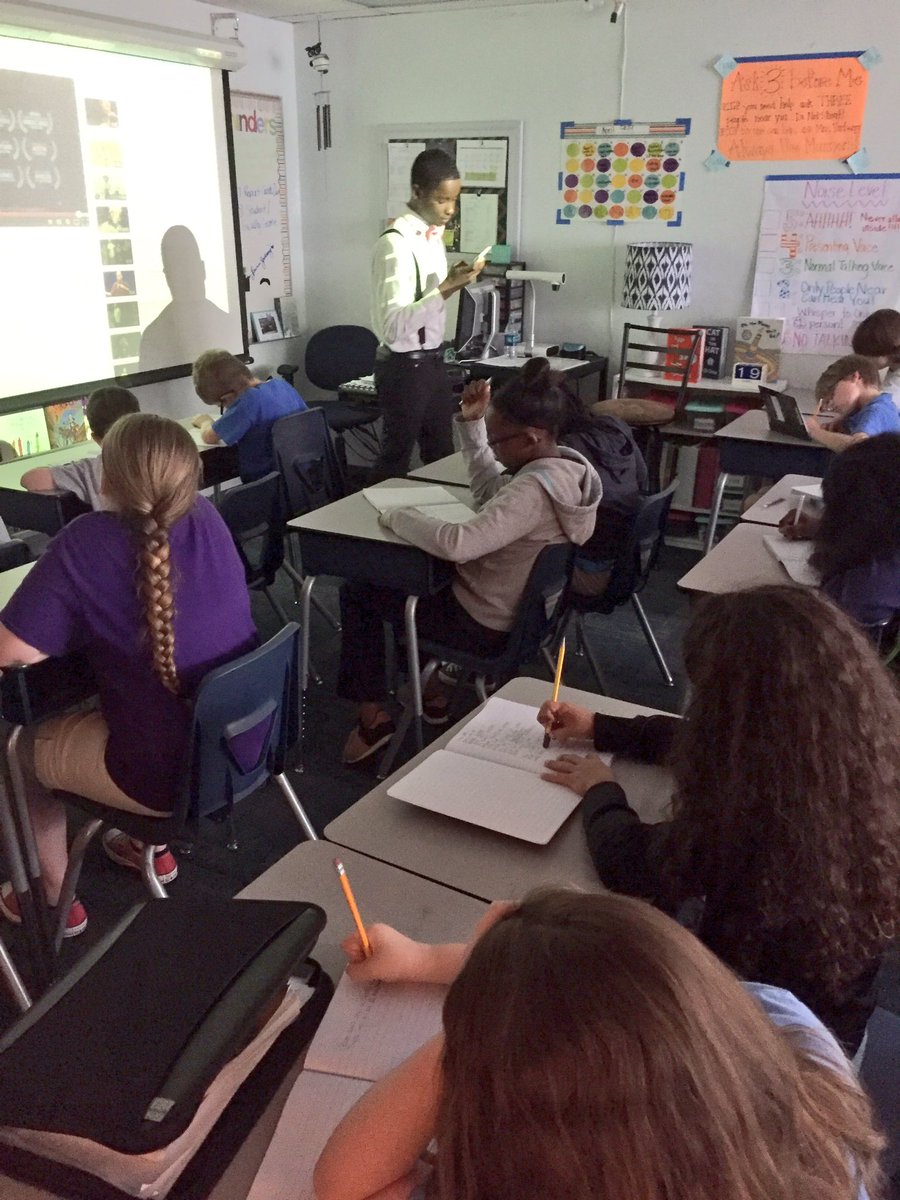 NobleImpact's tweet photo. Our facilitator today for #Noble5th...@The_Poet_OTC shared his story &amp; taught poetry while introducing spoken word. https://t.co/qu65be6L74