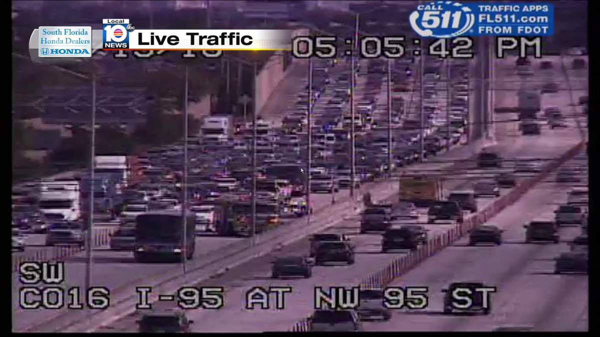 CRASH: I-95 NB Express lane blocked at NW 95th St. Rescue personnel are on the scene. Expect delays.  #TRAFFIC https://t.co/2ohhChR01X