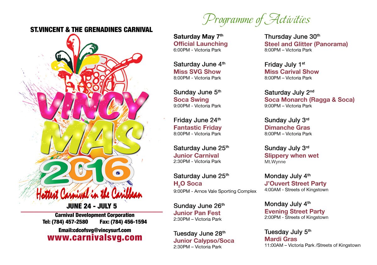 CarnivalSVG's tweet photo. We're almost there!! We're ready!! #VincyMas2k16 https://t.co/a22tJuA23V