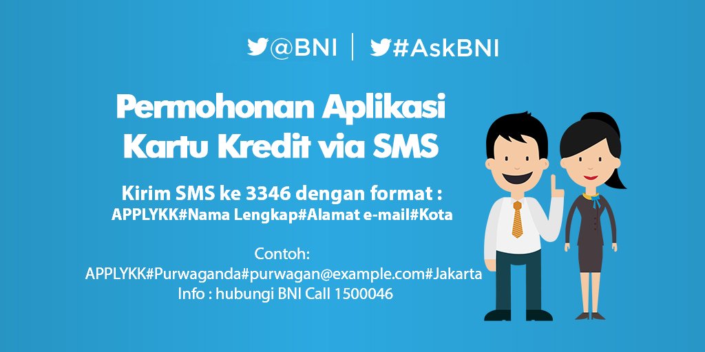 Ini dia format permohonan aplikasi Kartu Kredit via SMS. Cek gambar
