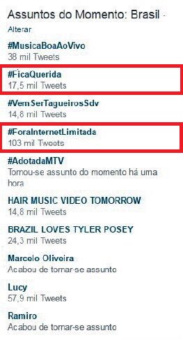 MidiaNINJA's tweet image. #FicaQuerida e #ForaInternetLimitada agora, nos TTs!
