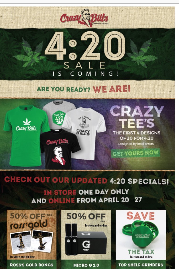 crazy_bills's tweet photo. Get On Our Mailing List to stay updated on sales each month!
You May Have Missed our 4/20 One Have A Great Day✌🏻️ https://t.co/7eOknMuIpN
