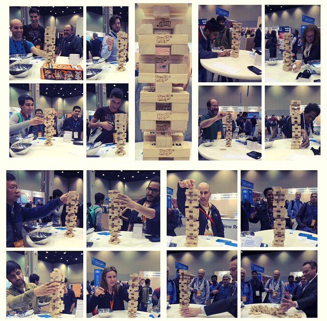 NetApp's tweet photo. RT @MarieKB2 An unbelievable game of @NetApp Jenga @AWSSummits Chicago #NetAppAWS #UnstoppableForce @Josh_Atwell https://t.co/zNIoGKV8aN