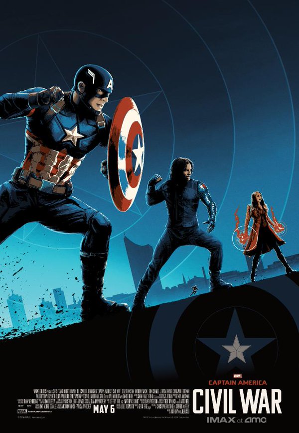 シビル・ウォー　キャプテン・アメリカ　ビジュアルアートポスター スパイダーマン＆アントマンがいない？ヒーローが決別する