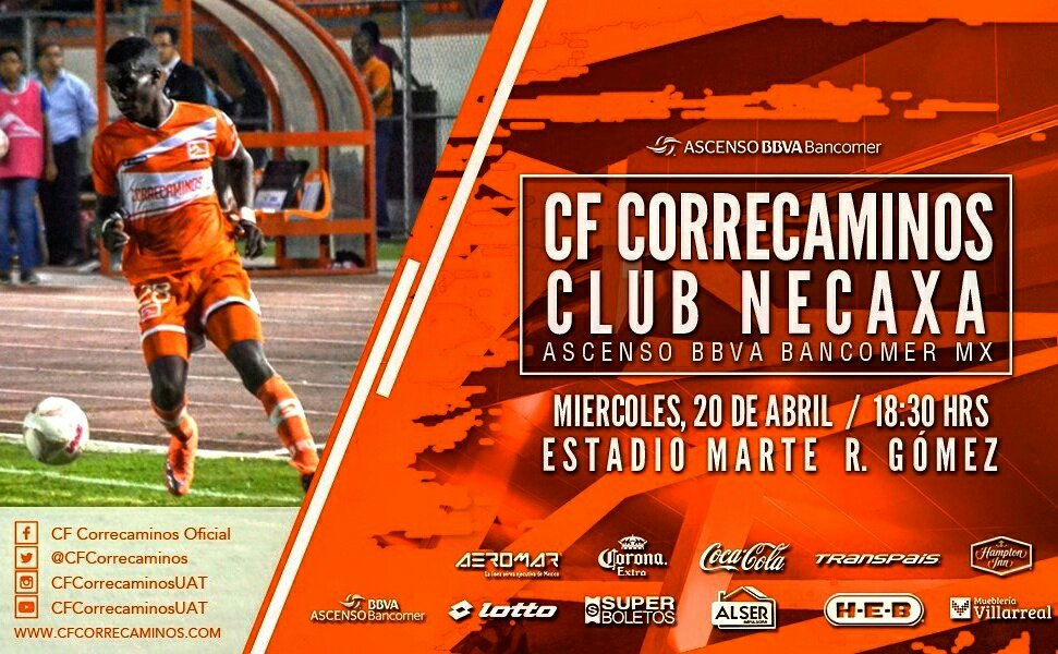 CFCorrecaminos's tweet photo. Que se haga sentir la fiel afición Naranja este miércoles vs @ClubNecaxa ¡Queremos la semifinal! #DaleCorreDaleUAT https://t.co/FPnC74pGse