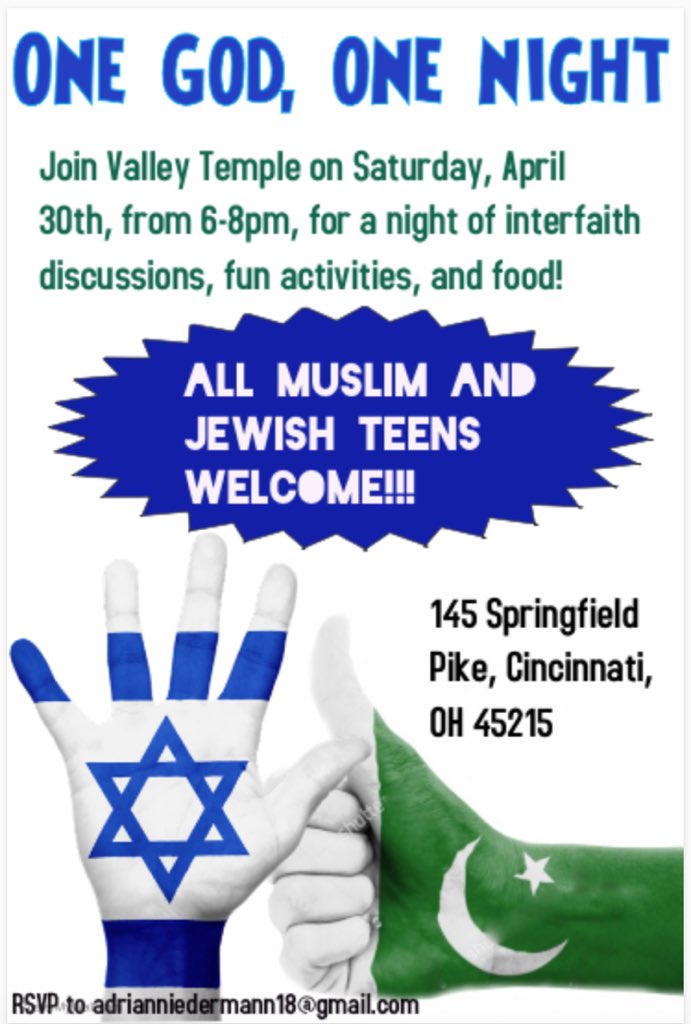 ValleyTempleYG's tweet photo. Attention Cinci teens!! If you're not doing anything on April 30th, come out to Valley for an awesome event!! https://t.co/6OFkZ5CUaM