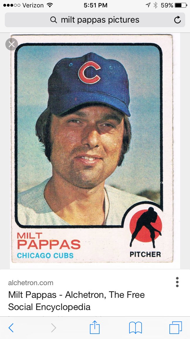 RIP #MiltPappas threw a no-hitter for the Cubs in the 70's. #TheGreek