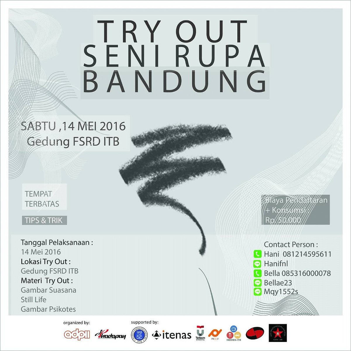 indesignation's tweet photo. @VilmerJKT "TRY OUT SENIRUPA BANDUNG" tes uji coba, tips &amp;trik untuk masuk Seni Rupa&amp;Desain! https://t.co/JnlNHMnQuo