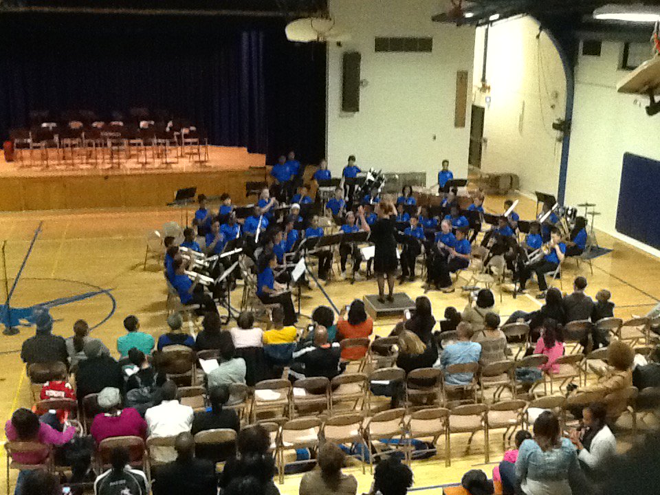 Parker 6th grade band performs during the spring concert.