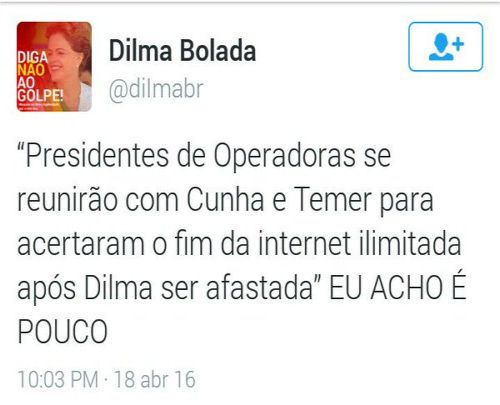 Yarus13's tweet image. #FicaQuerida  #ForaInternetLimitada 
Golpe já! rsrsrs