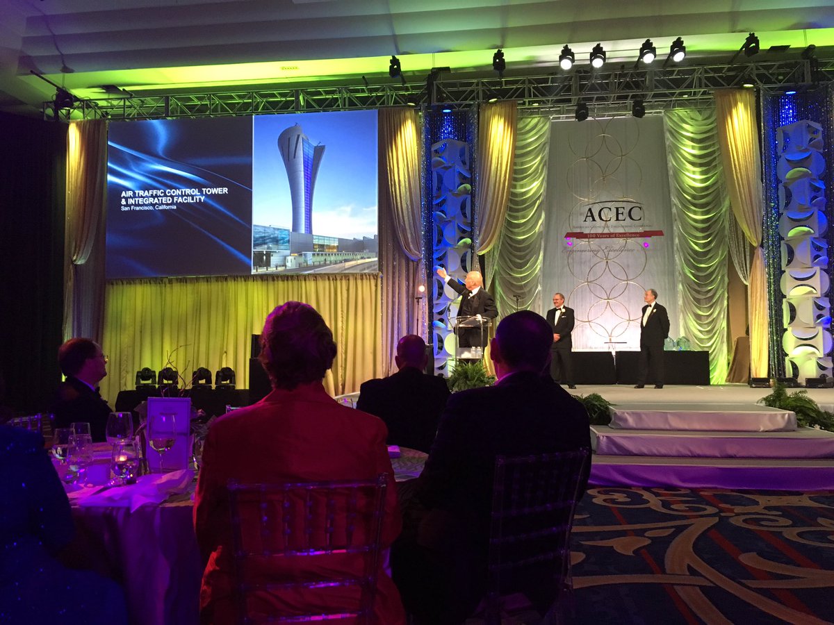 LWhitehurstSE's tweet photo. Excitemt bldg 4 @ACEC_National EEA #TopProject. @flySFO ATCT is 1 of 8! @WalterPMooreEng @HenselPhelps @FentressArch https://t.co/YkBUsyu92P