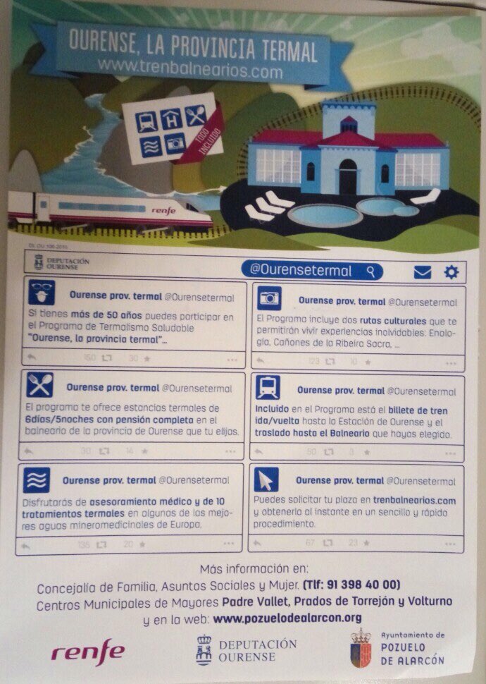 beatrizpabraham's tweet photo. Esta semana 34 #mayores disfrutan un Balneario gracias al Convenio entre la Diputación de Orense y el @ayto_pozuelo https://t.co/ktjrUqaVg9