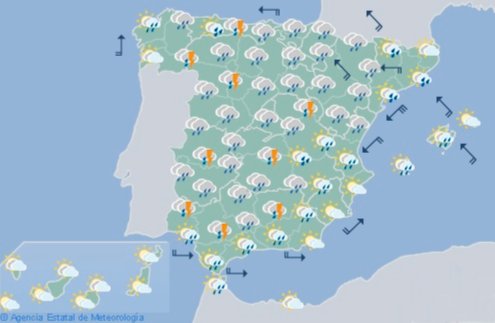 Buscaline's tweet photo. Valla mapa que tenemos hoy, "Al mal tiempo buena cara" https://t.co/58S5rHLEL8