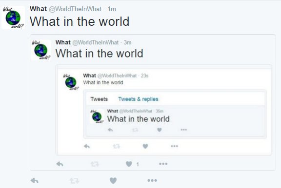 WorldTheInWhat's tweet image. What in the world