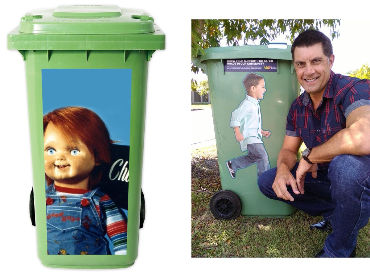 wheeliedesigns's tweet photo. As the original bin sticker co. in Oz, we're finding the mixed reaction to these stickers interesting!! #creepyornot https://t.co/Q76KEz1bI7