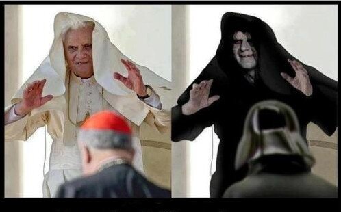 Renuncia #BenedictoXVI al Pontificado. Rumores fuertes de que se pasa al lado oscuro. Aquí las imágenes del momento