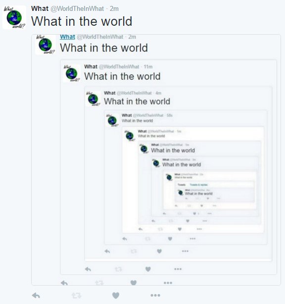 WorldTheInWhat's tweet image. What in the world