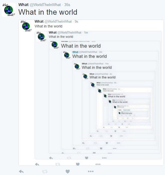 WorldTheInWhat's tweet image. What in the world