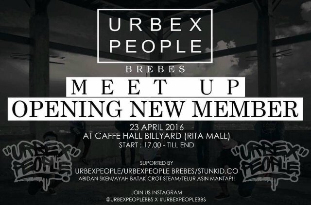 Sabtu, 23 april 2016 at caffe hall bilyard (rita mall) Start : 17.00 Ig : <a href="/urbexpeople/">NurAzraIkhsan Gm@il.</a> Ig : @urbexpeoplebbs ☺