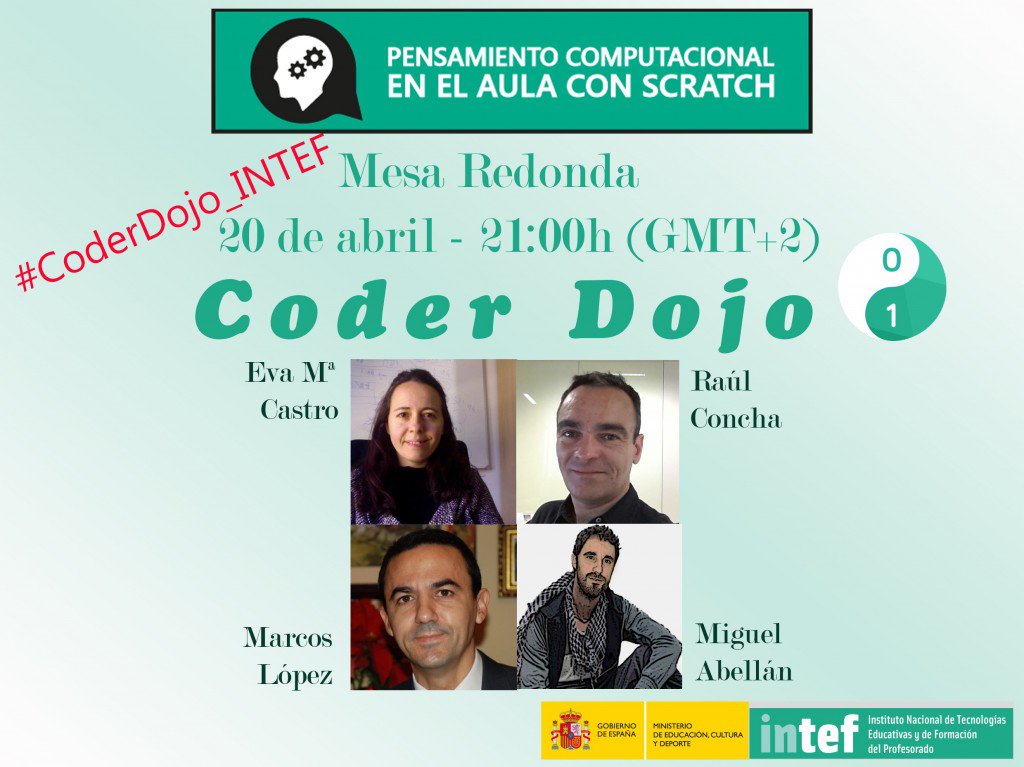 Joaquin_Llamas's tweet image. Contando las horas!!! Mesa redonda en directo “Coder Dojo”. #Scratch_INTEF #CoderDojo_INTEF