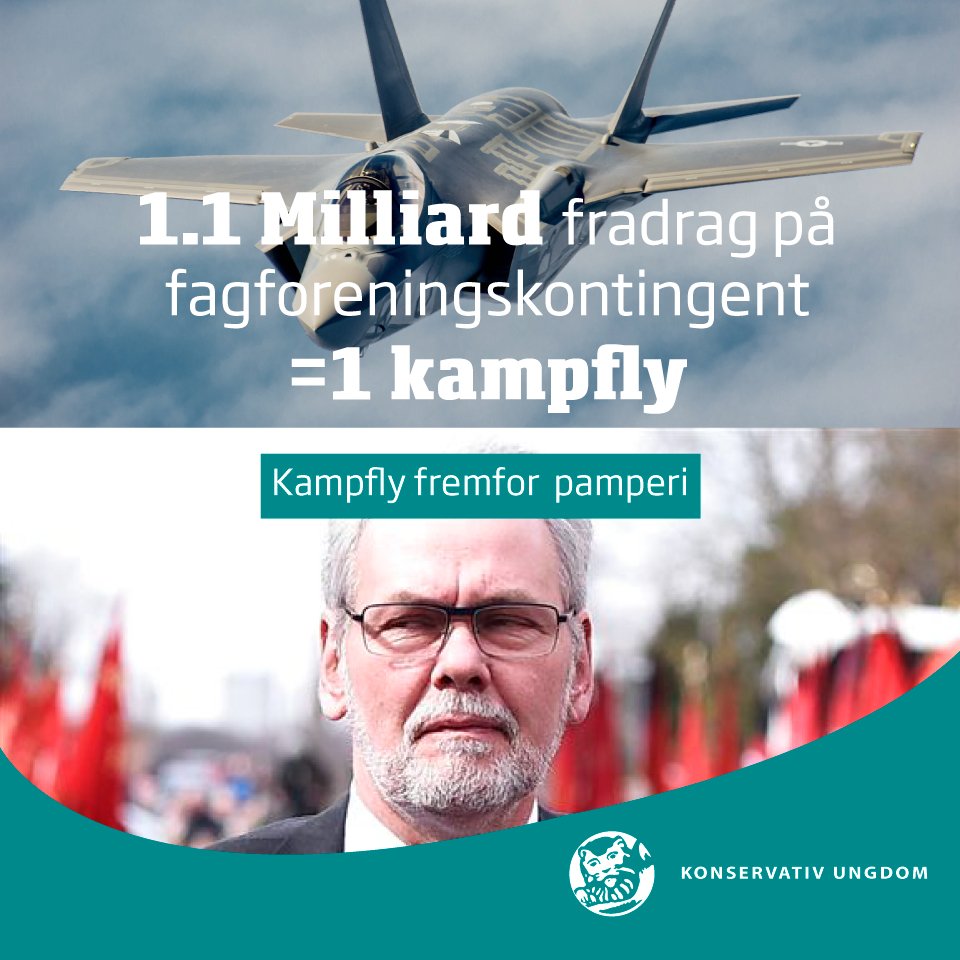 KU_DK's tweet photo. Fagforeningsfradraget gavner kun simple egeninteresser. Kampfly og inv. i Forsvaret gavner hele Danmark! #dkpol https://t.co/QTUI7WVcGw