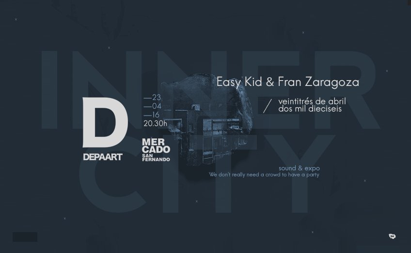 Inner City by <a href="/depaart/">Depaart</a> - <a href="/MER_SANFERNANDO/">Mercado San Fernando #VenAlMercado</a> (C/Embajadores 41, Lavapies)
<a href="/EasyKid_/">Easy Kid</a> &amp; @frann_zaragoza LIVE JAM! 20:00H